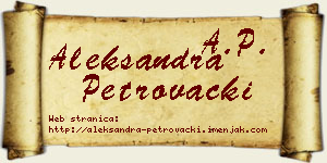 Aleksandra Petrovački vizit kartica
